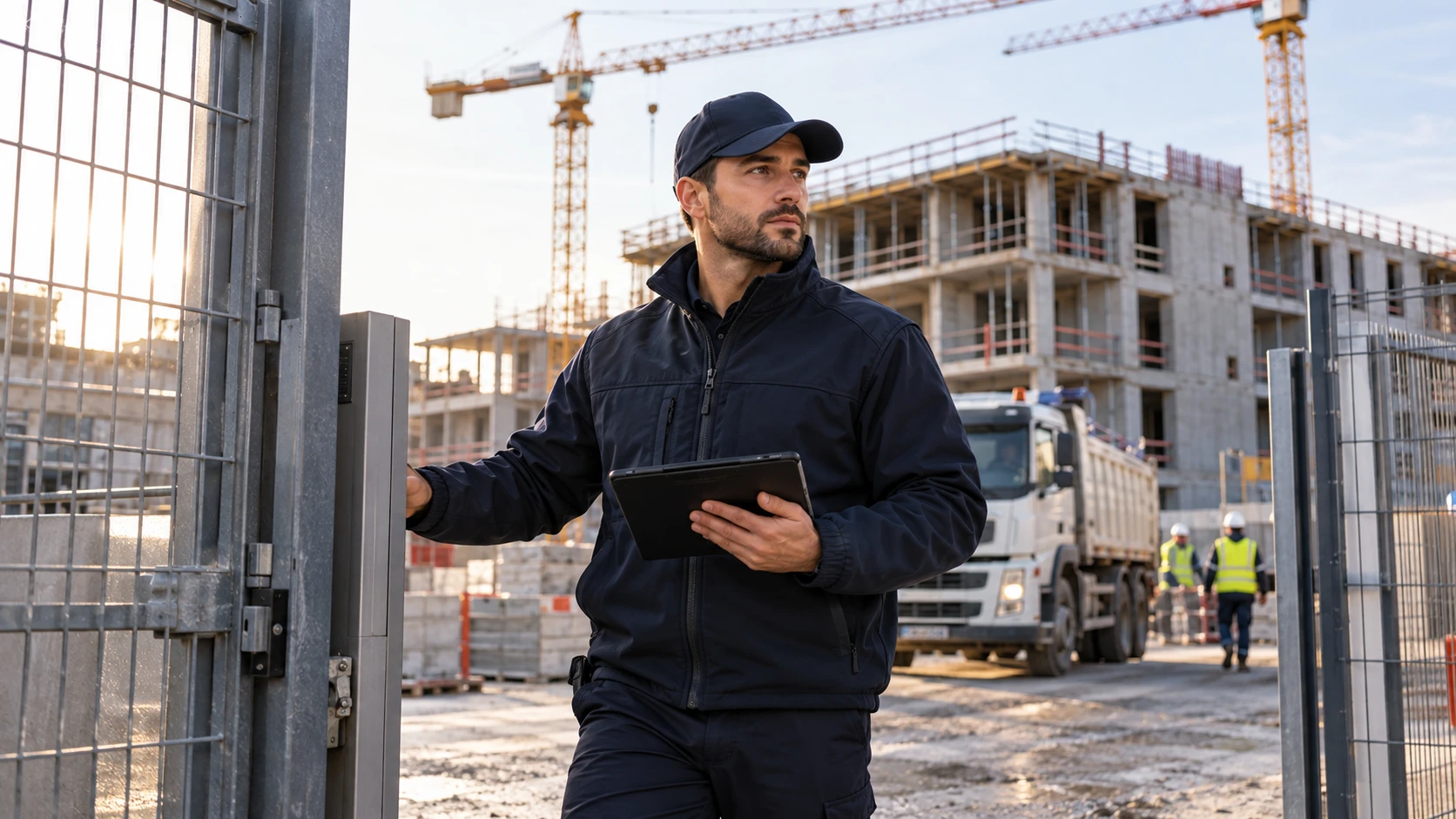 Illustrative scene: Construction site security